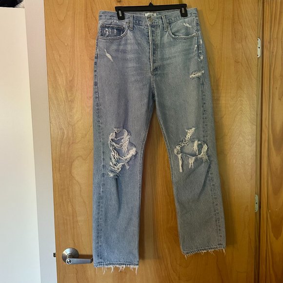 AGOLDE Light Wash 90s Mid Rise Loose Fit Jeans Size 29 - Picture 1 of 7